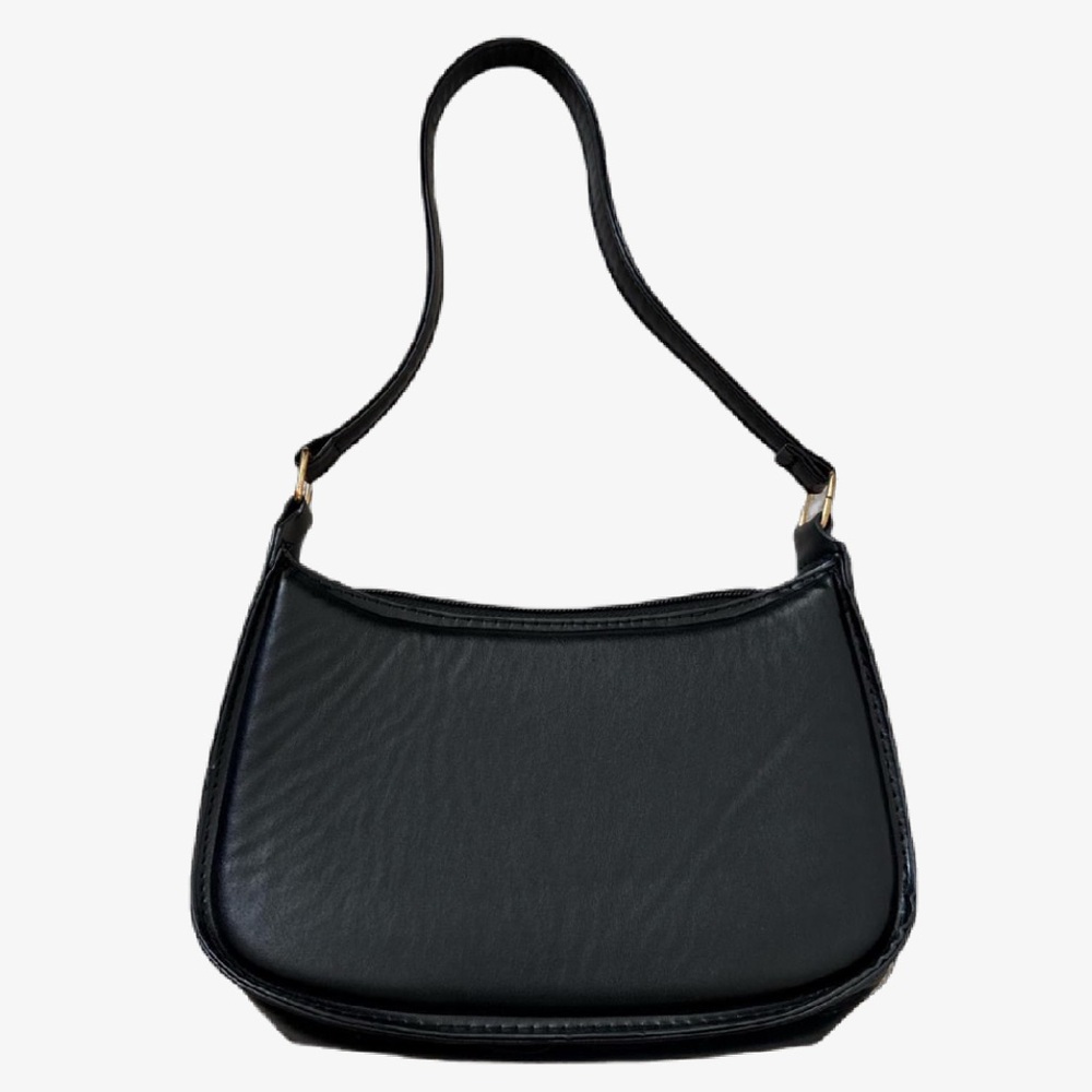 Sleek Black Crescent Shoulder Bag
